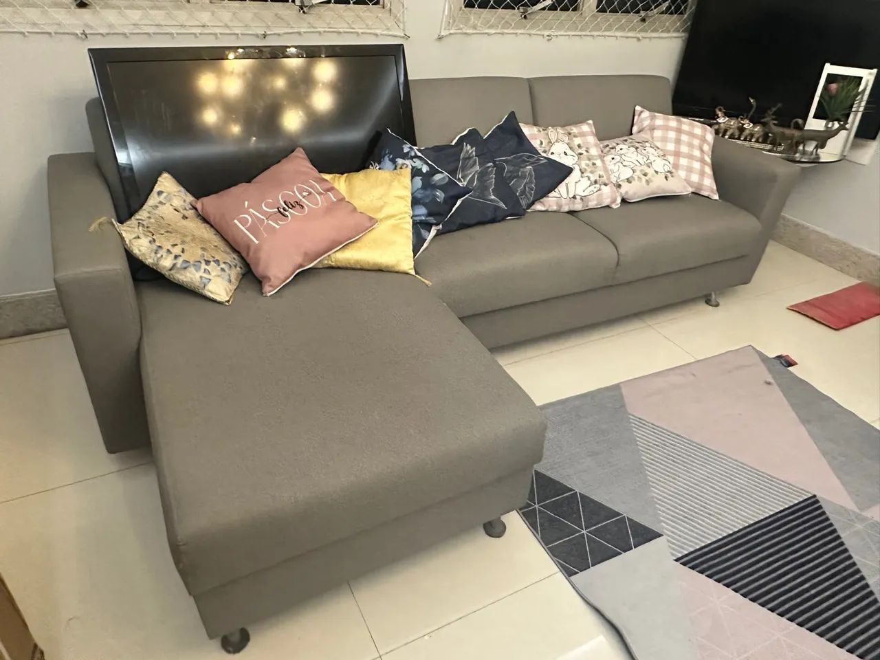 Sofá Chaise Acquablock Carbo Cinza De Alta Qualidade - Foto 5