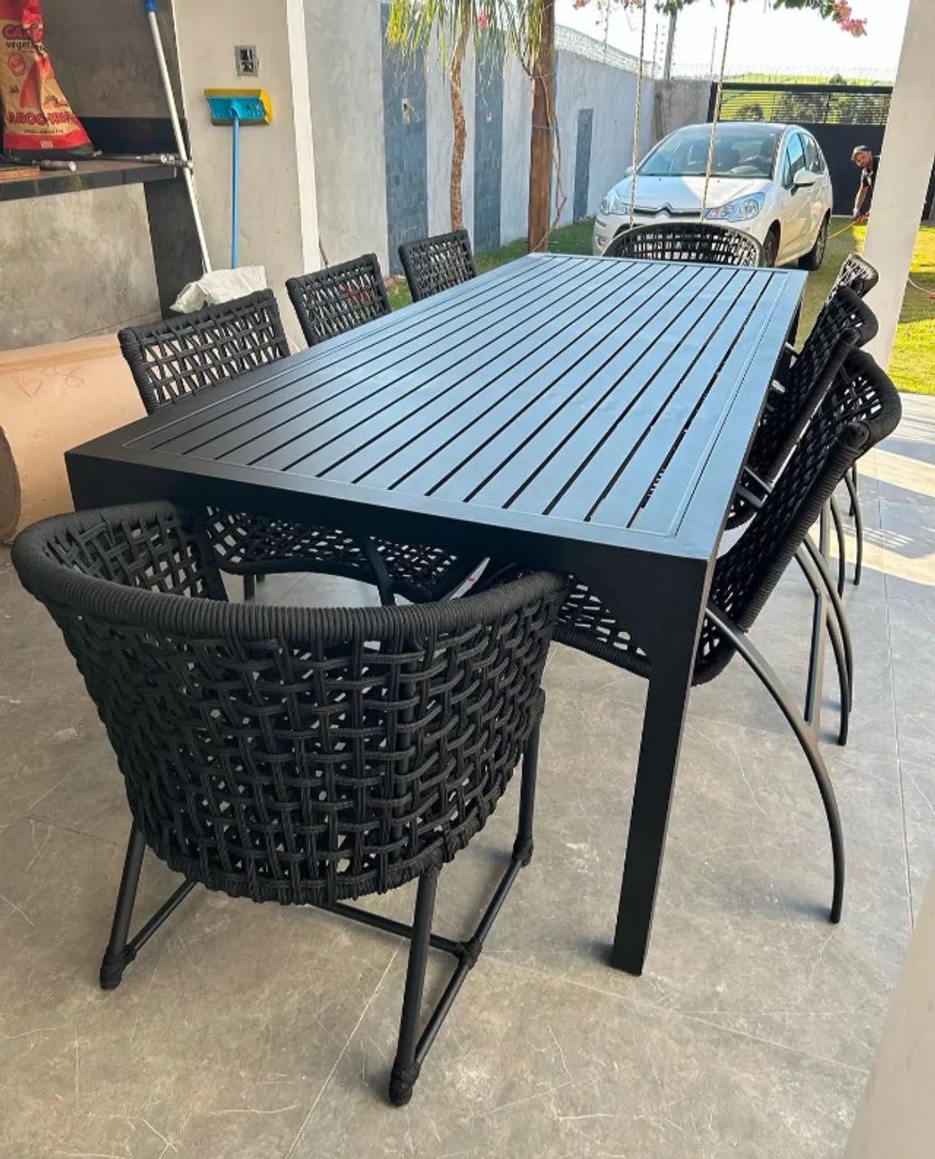 CONJUNTO MESA PARA VARANDA - 8 CADEIRAS