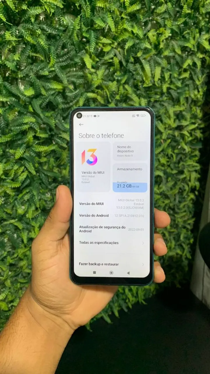 CELULAR XIOAMI REDMI NOTE 9 64GB