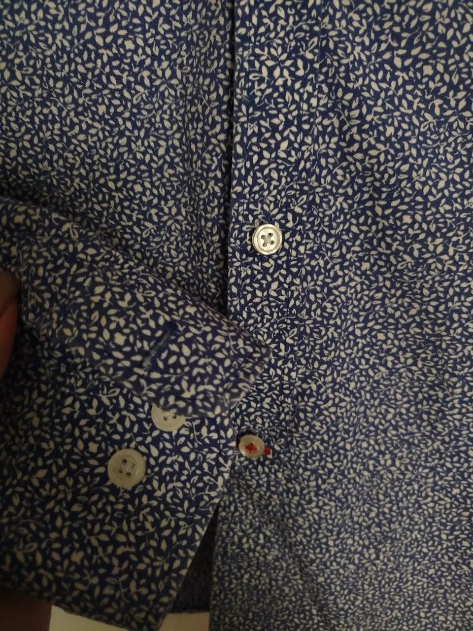 Camisa social Tommy azul e branco M  - Foto 2