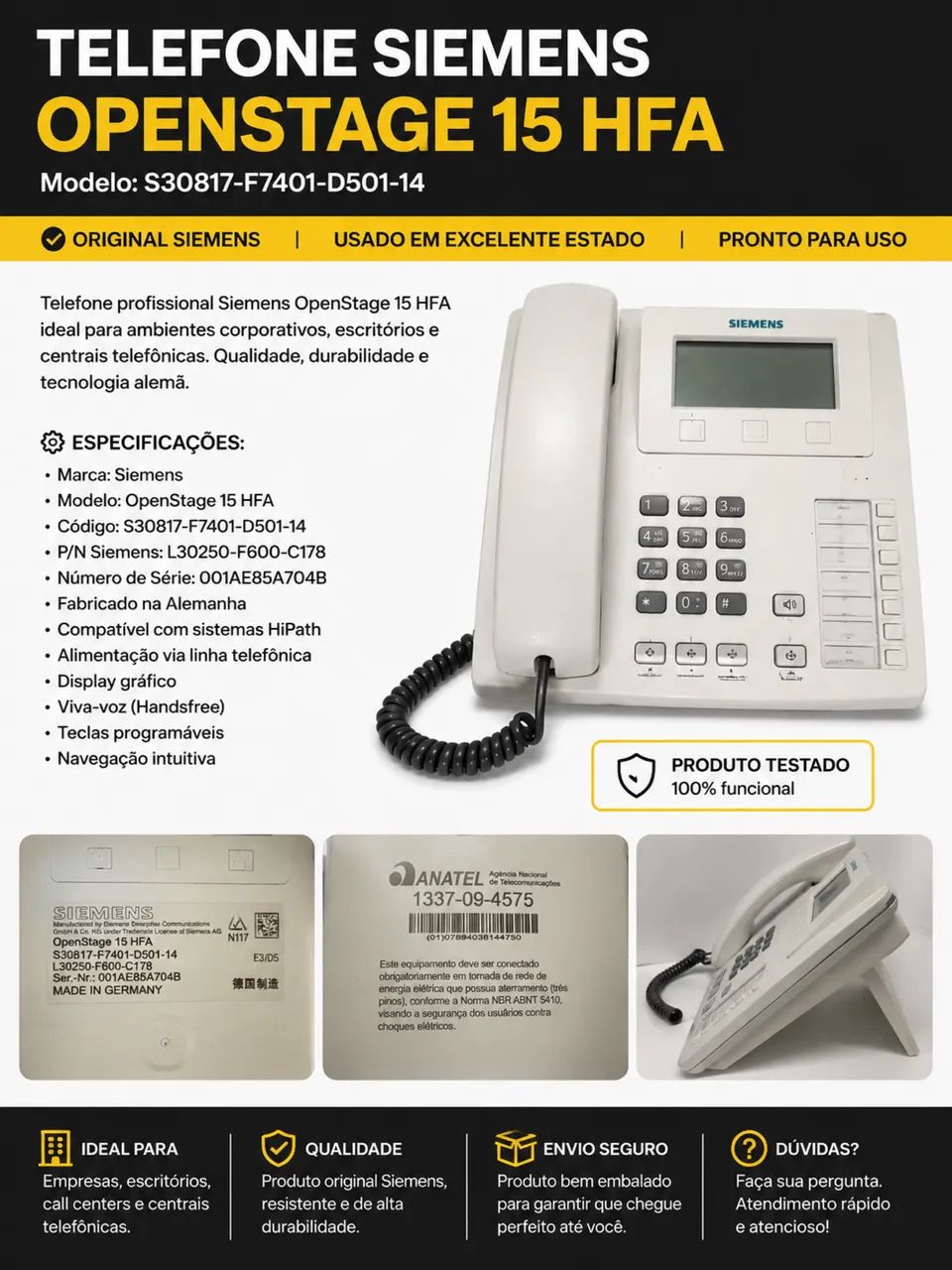 Telefone Siemens OpenStage 15 HFA