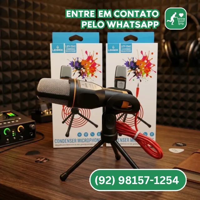 Microfone Condensador - Qualidade de Som Superior