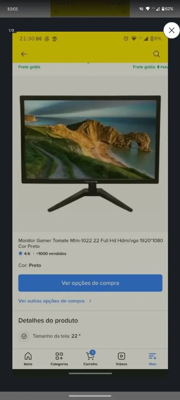 Monitor gamer tomate