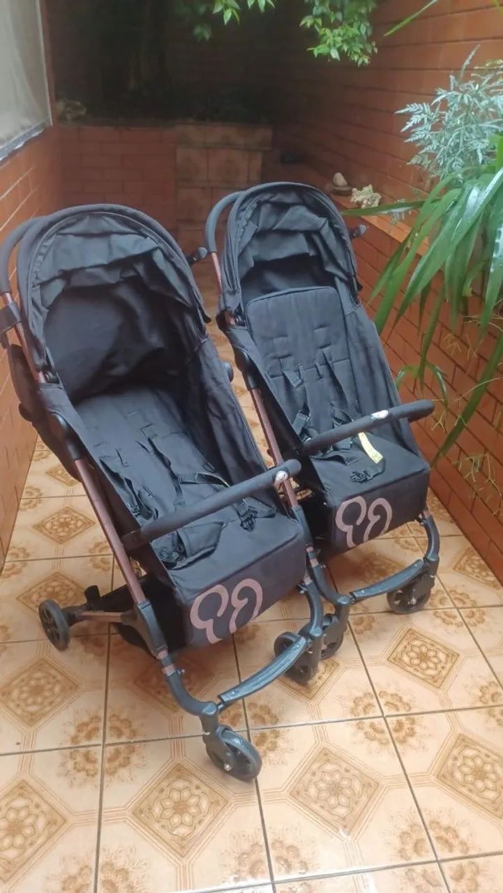Carrinho de bebê dobrável para gêmeos Galzerano Duolee - Foto 3