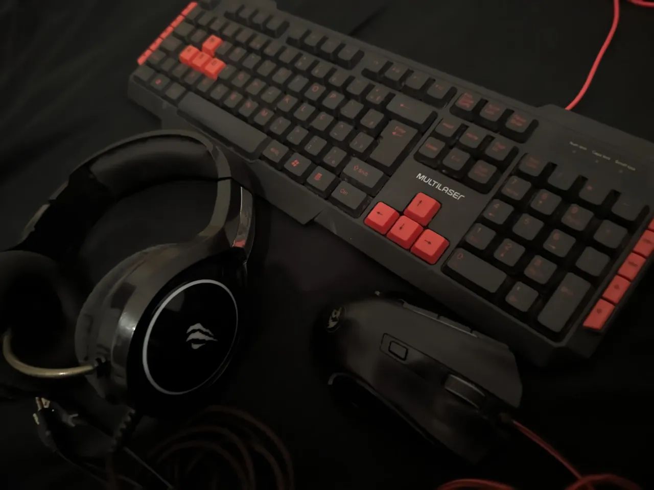 Kit teclado mouse e headset gamer