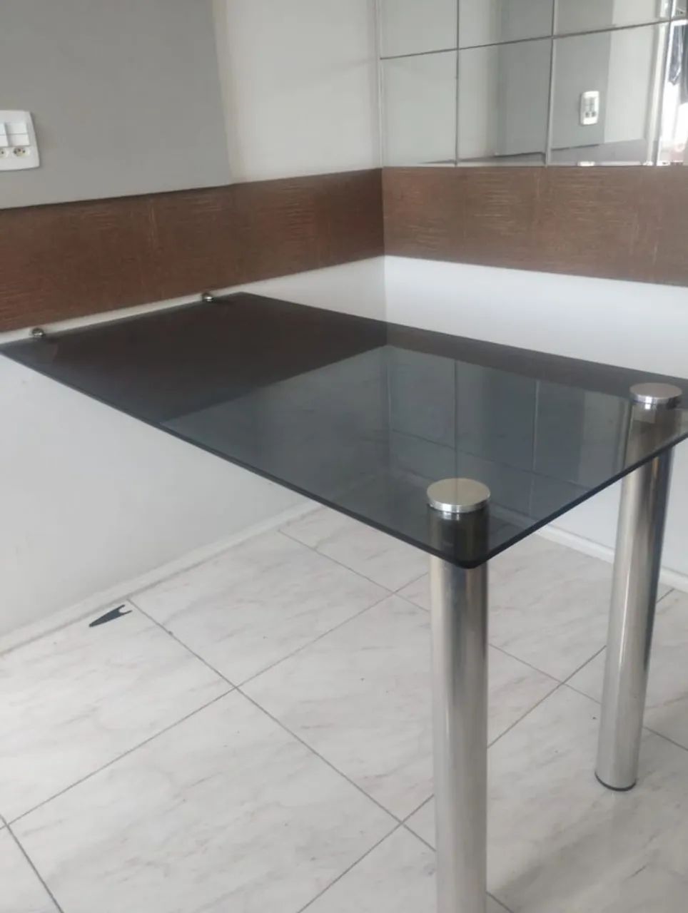 MESA  de  VIDRO  TEMPERADO  FUMÊ  - Foto 2