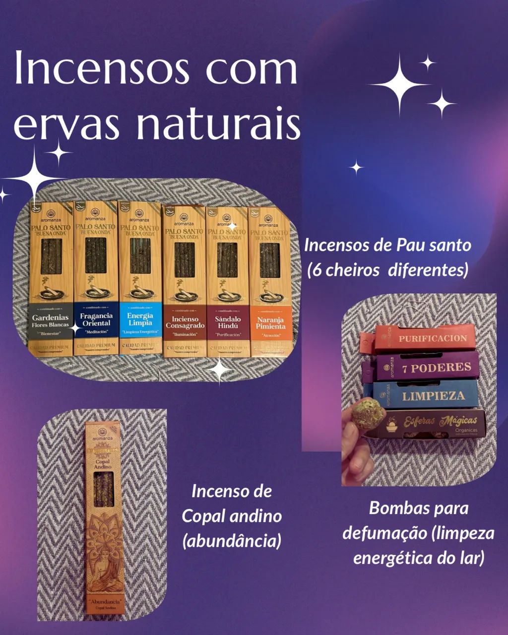 Incensos de ervas naturais 