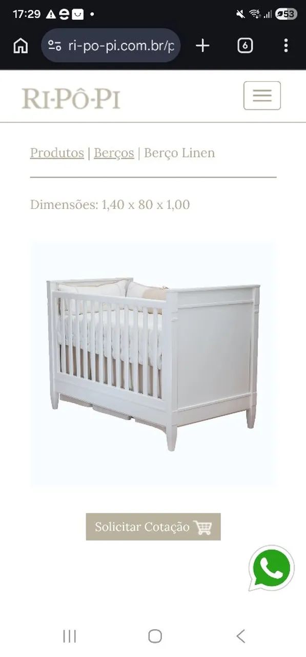 Berço Premium Ri-Po-Pi Linen<br> - Foto 5