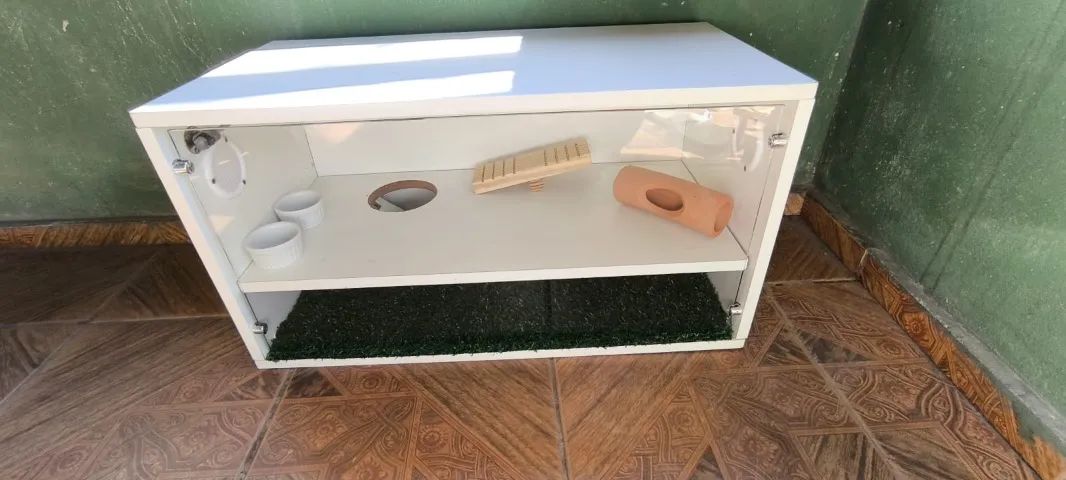 Terrário Grande Completo (Compensado Naval e Vidro) - P/ Hamster e pequenos Répteis - Foto 4