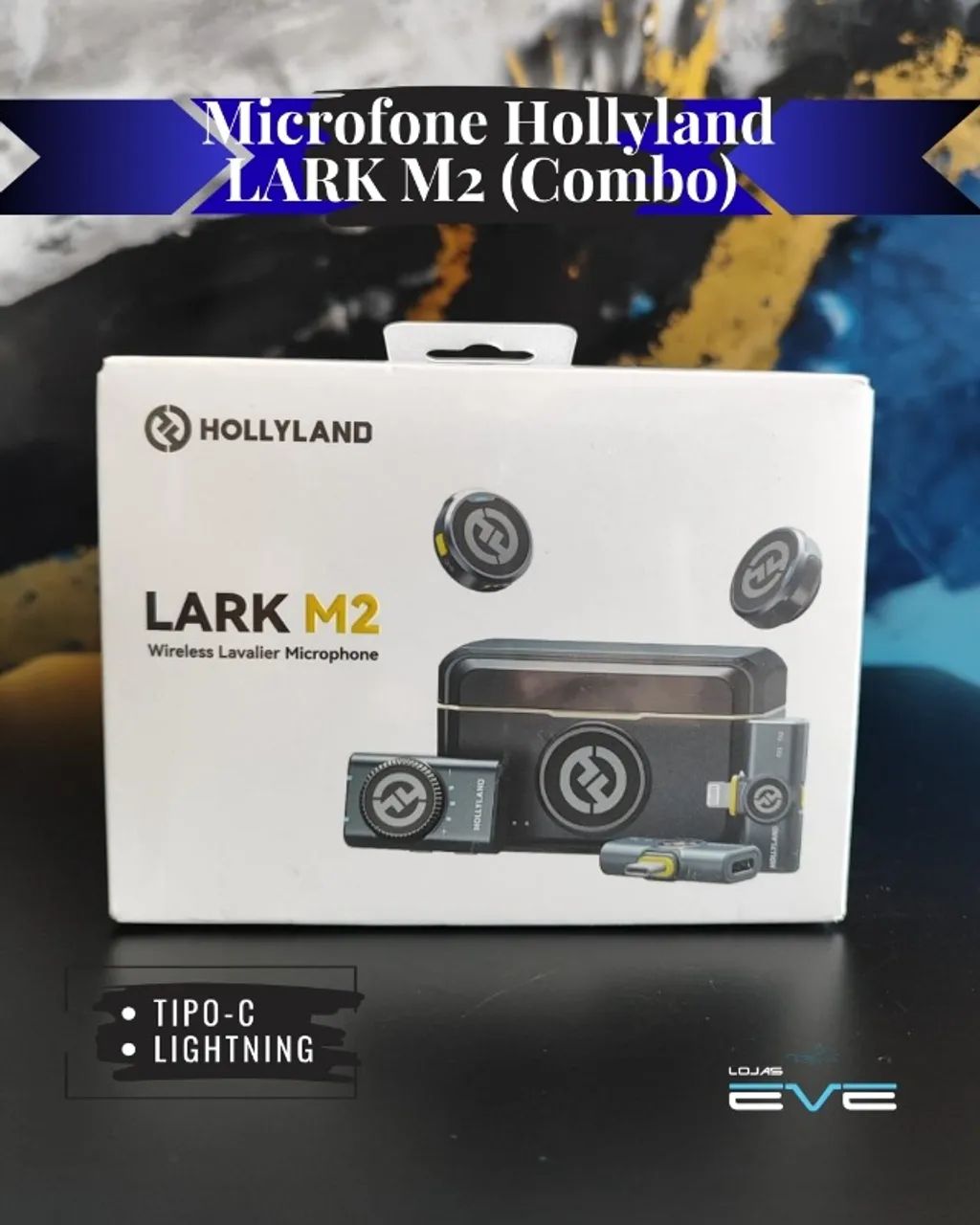 Hollyland LARK M2 - Microfone Lapela Sem Fio Hi-Fi com