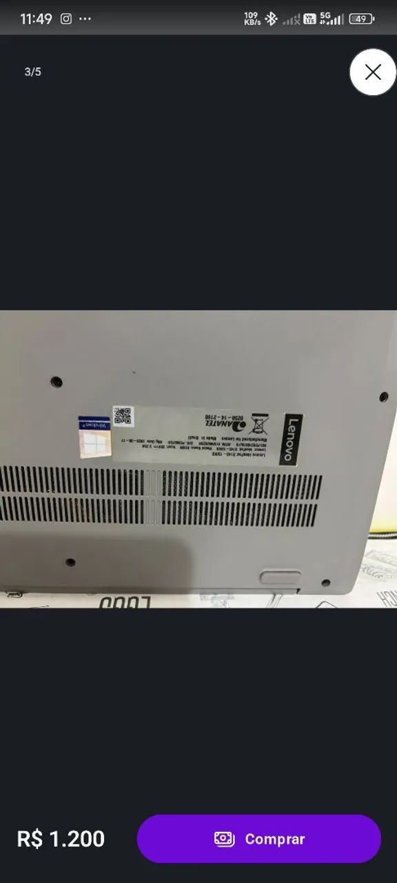 Lenovo i3 8? (Ler. Descrição) - Foto 3