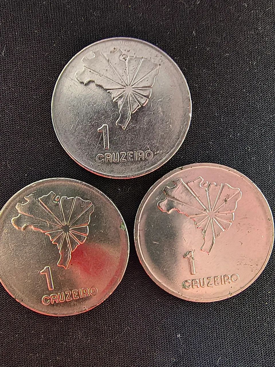 Lote 3 moedas 1 cruzeiro 1972