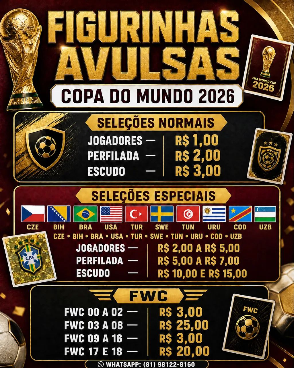 Figurinhas copa do mundo 2026
