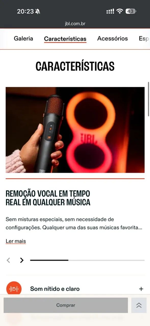 Microfone JBL com Inteligência Artificial  - Foto 3