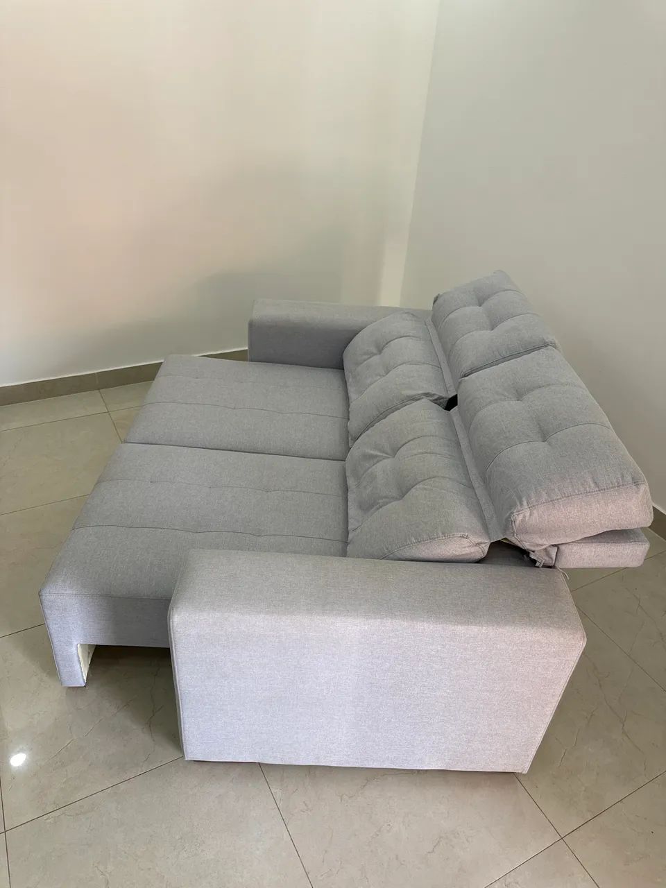 Sofá Retrátil Cinza Jacaúna Móveis 2 Lugares - Foto 3