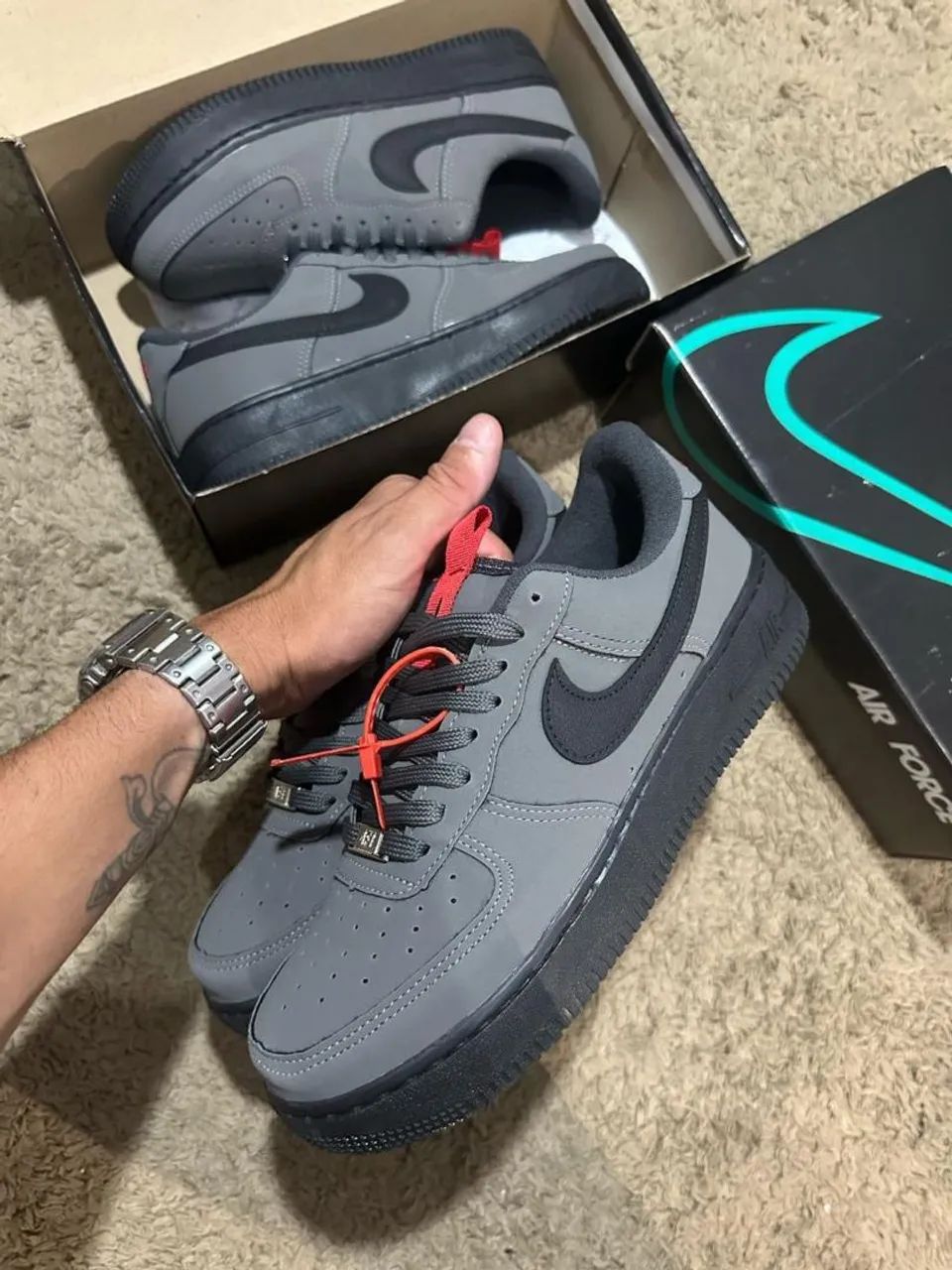 TÊNIS NIKE AIR FORCE GRAFITE MASCULINO  - Foto 5