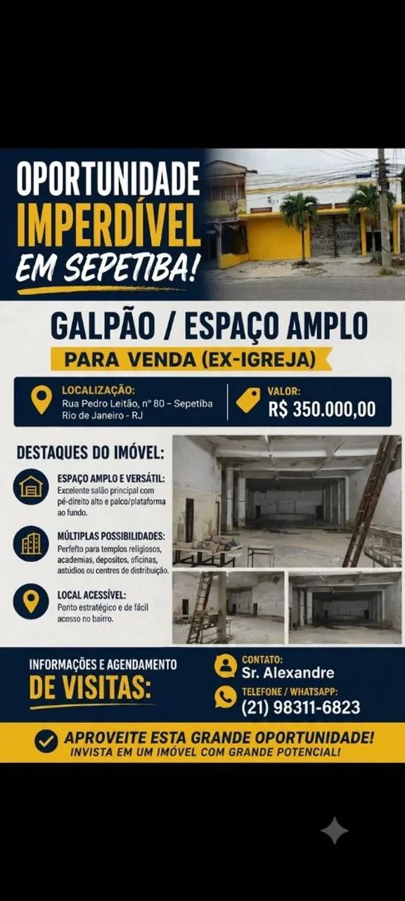 Vendo espaço com 540 metros2