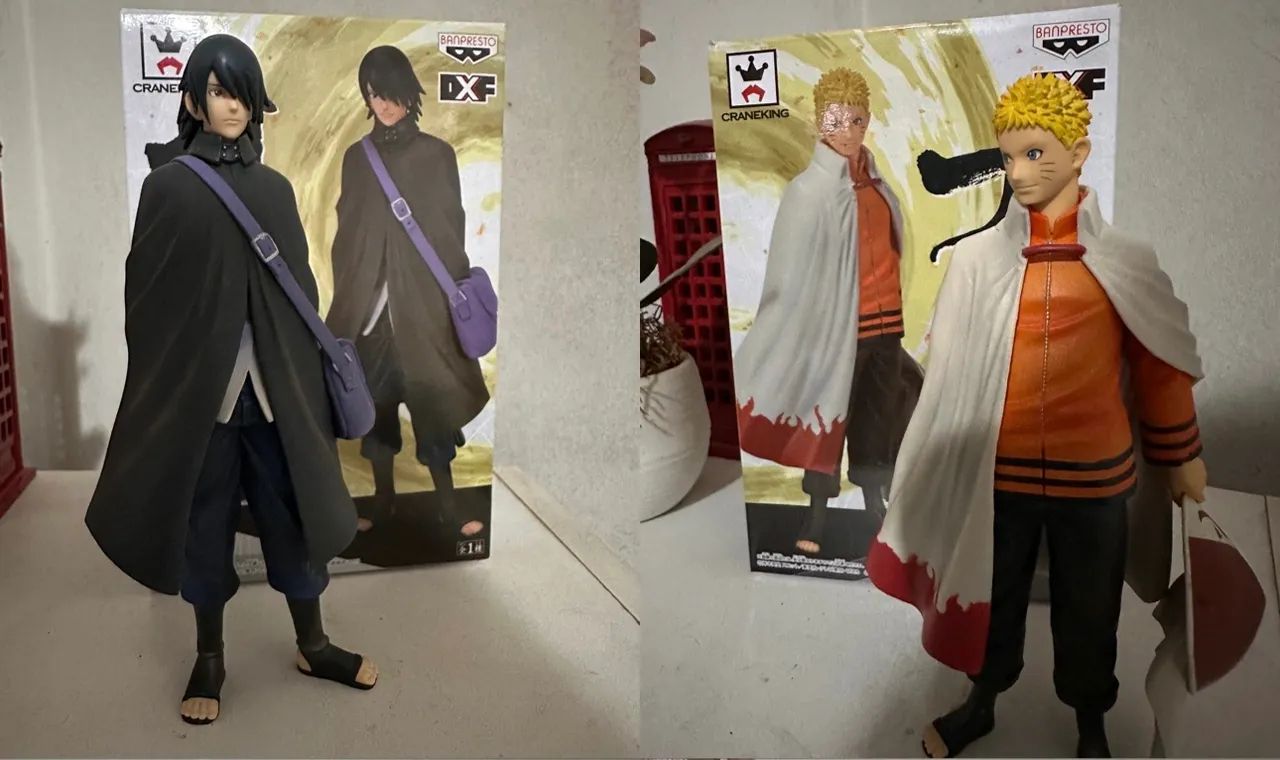 Duas Action Figure Sasuke Uchiha e Naruto Uzumaki Naruto/Boruto