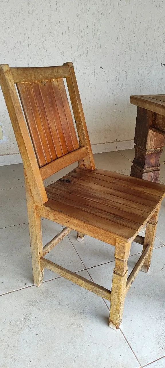 Conjunto mesa e cadeiras madeira de demolição COMPLETO! - Foto 5