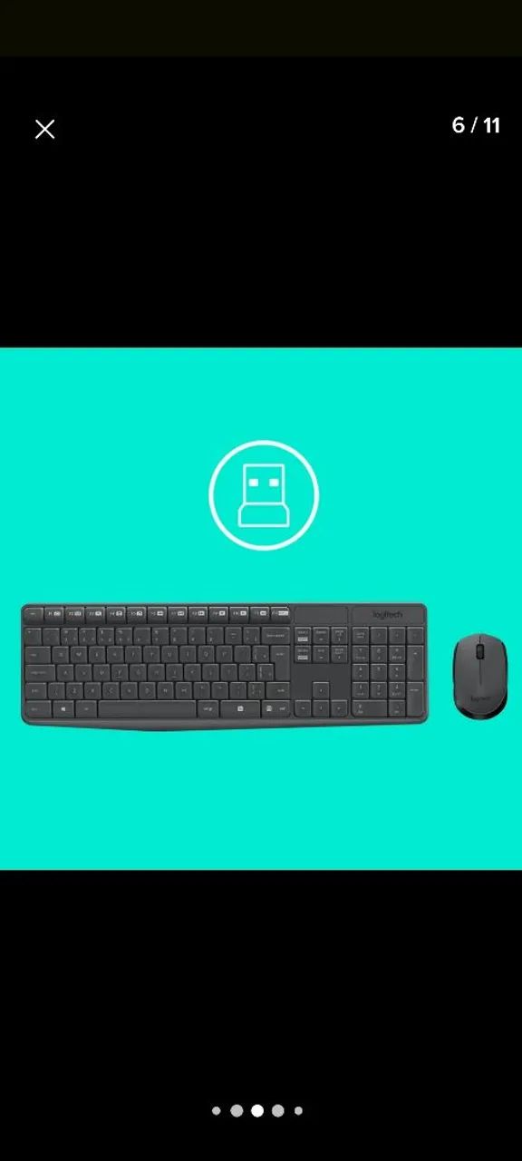Kit teclado e mouse sem fio Logitech MK 235 - Foto 3