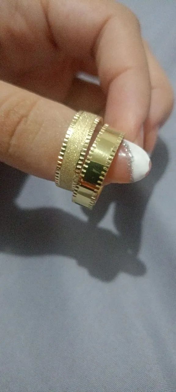 Aliança de moeda modelo trabalhado  - Foto 4