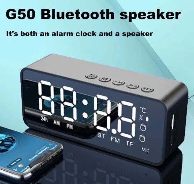 CAIXINHA BLUETOOTH RELOGIO DESPERTADOR  - Foto 3