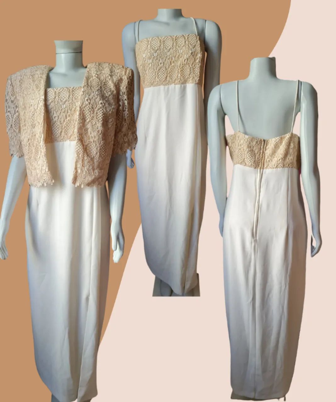 Vestido de festa longo e elegante com Bolero