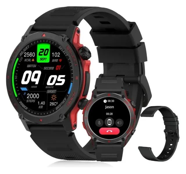 Smartwatch PEJE ZW13 com Tela AMOLED de 1.43" para Chamadas Bluetooth e 2 Pulseiras