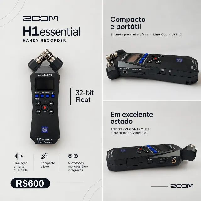 Gravador ZOOM H1 essential