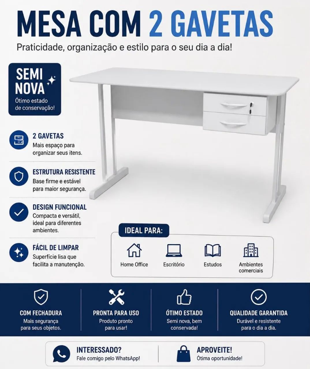 Mesa escritório semi nova