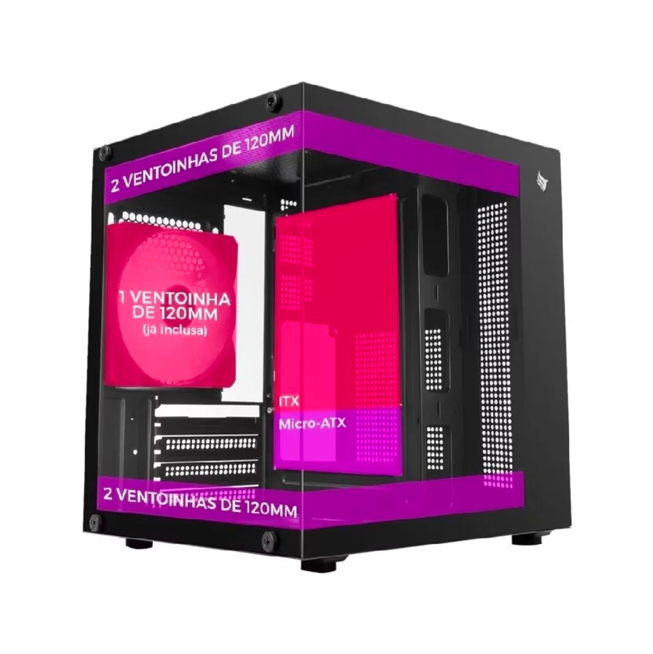 Gabinete Aquário Atom Mini-Tower com 1 fan - Foto 4