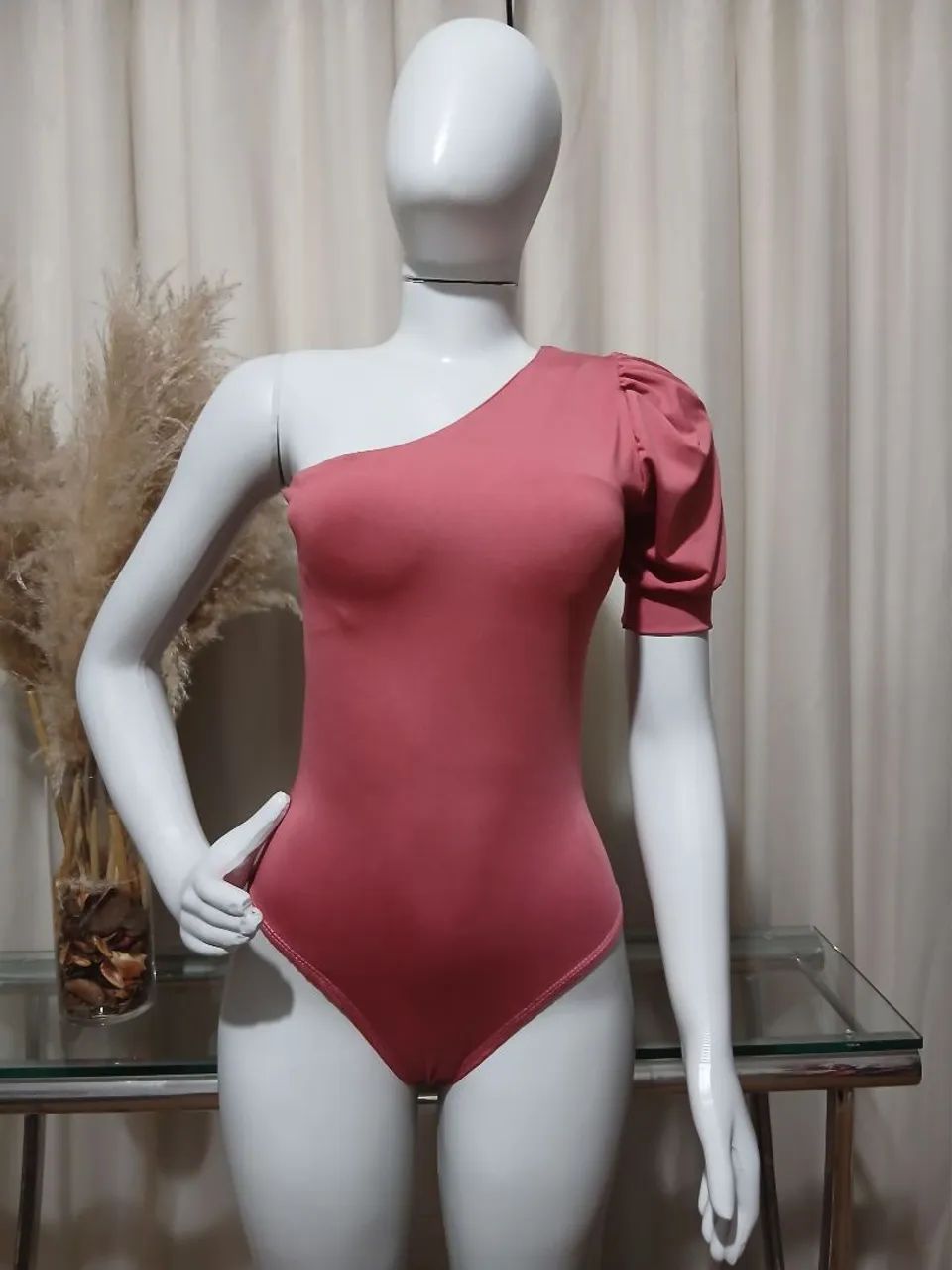 Body de cor rosa (goiaba) de um ombro só  - Foto 2