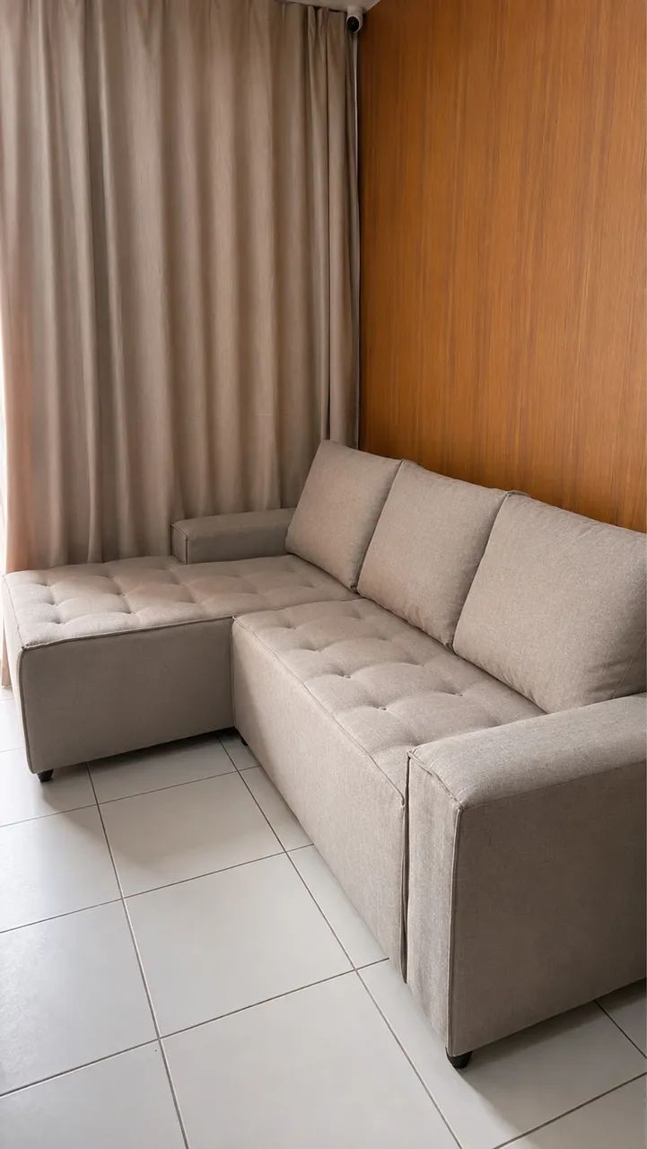 Sofá chaise todo em tecido linho  - Foto 3