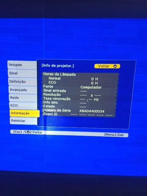 Projetor Epson Power Lite 52+ novo com 0 horas de uso. 