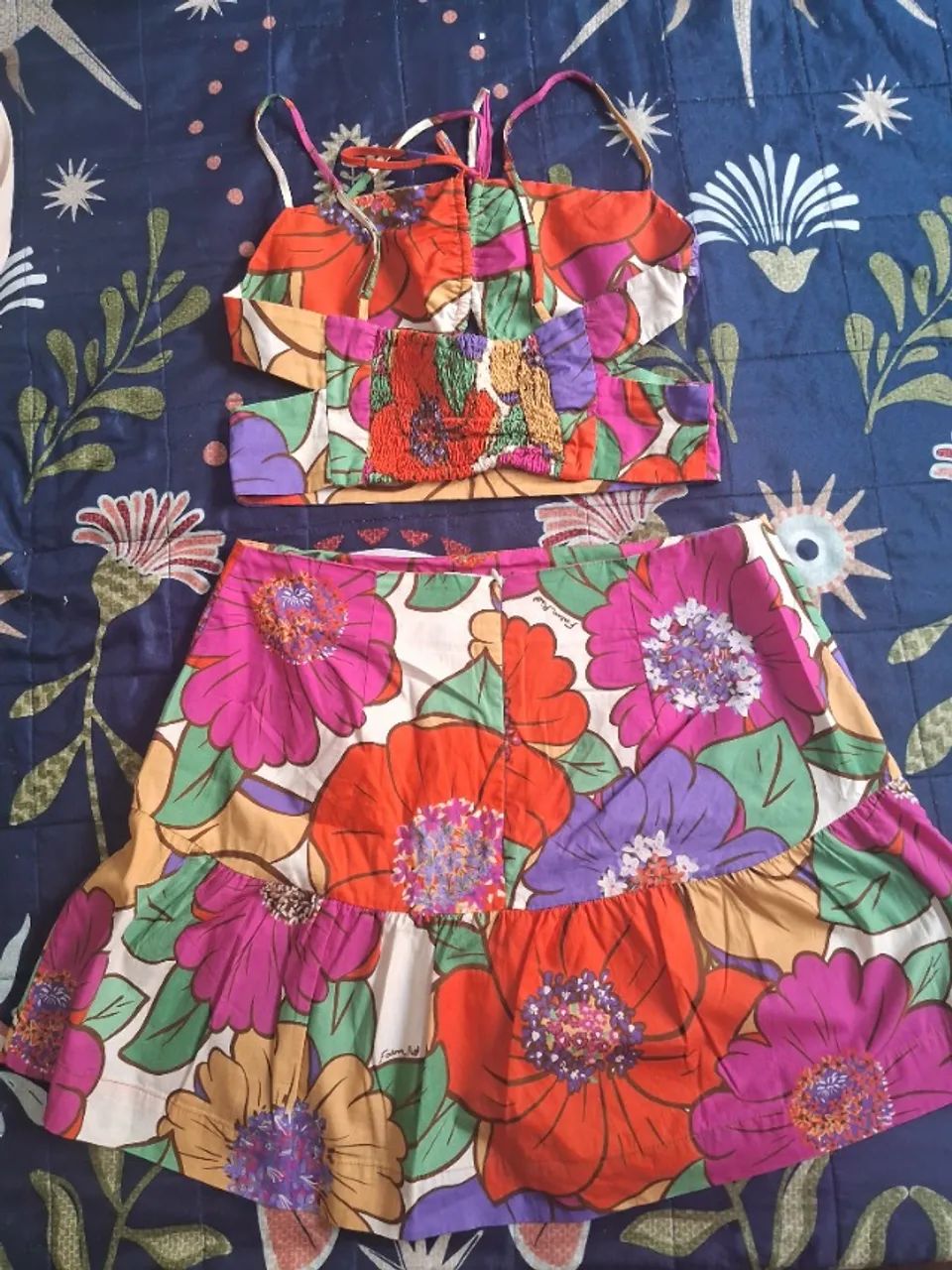 Conjunto Farm cropped e saia florido  - Foto 4