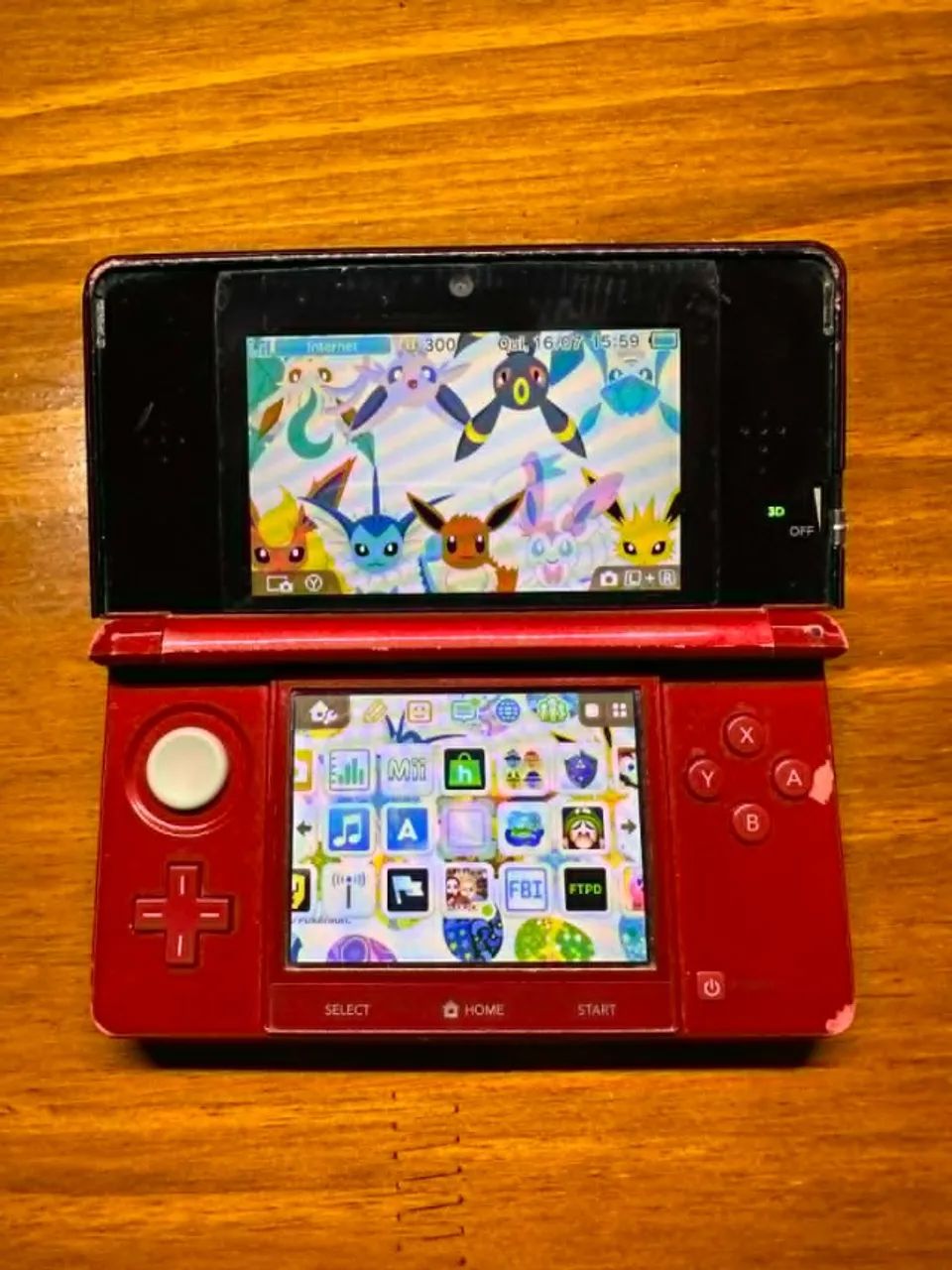 Nintendo 3DS Old Flame Red Destravado + SD 32GB + Carregador