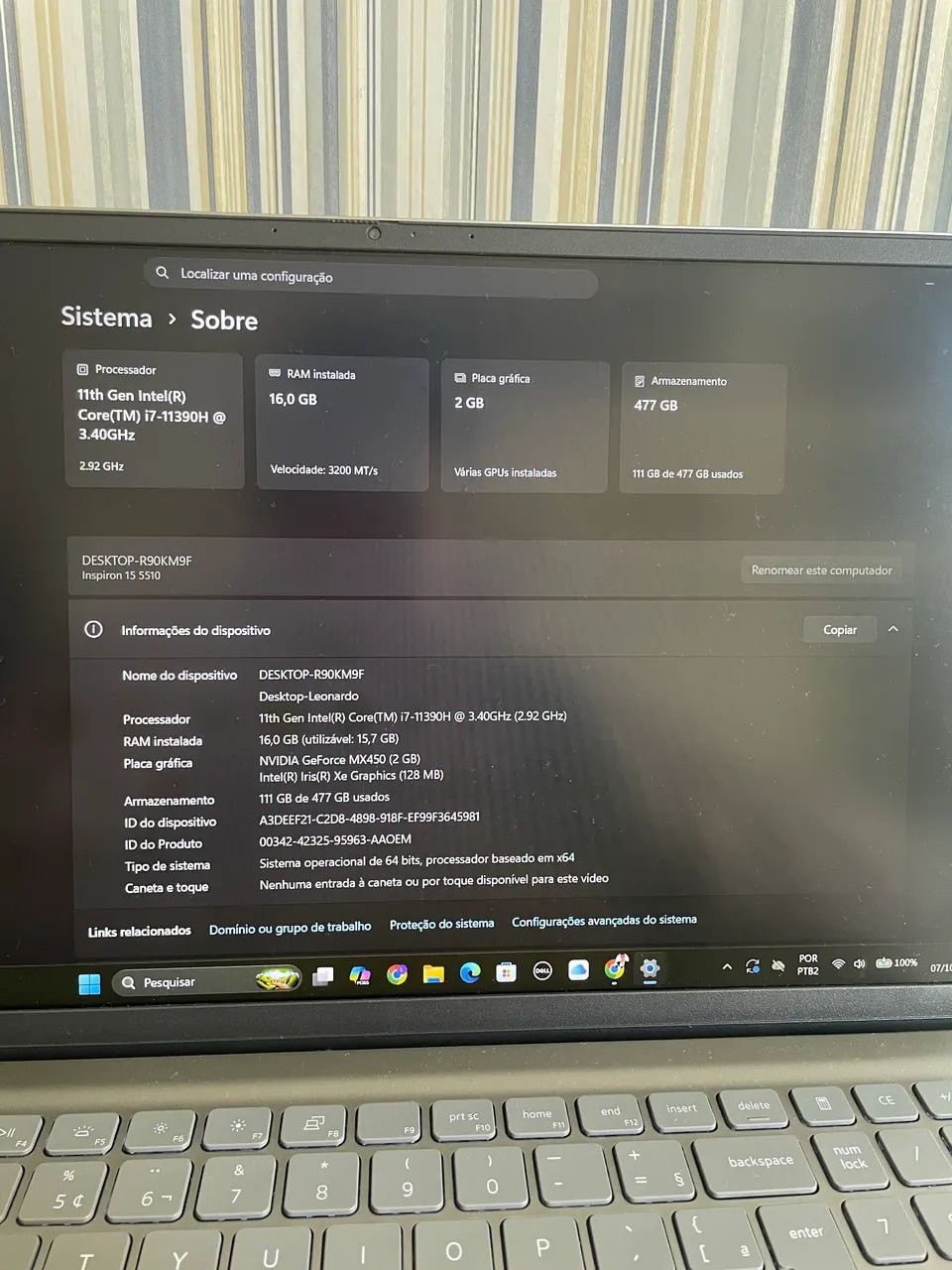 Notebook Dell 16gb RAM I7 com placa de video - Foto 3