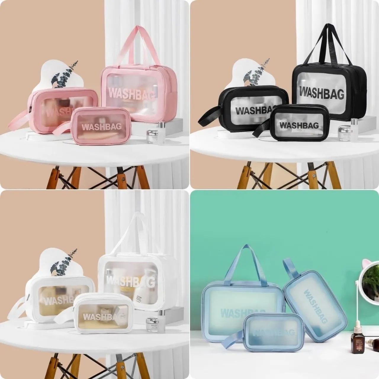 Kit Bolsas De maquaigem 3 peças