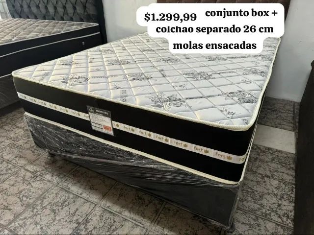 CAMA + COLCHÃO 26CM MOLAS ENSACADAS CASAL (OFERTA) - Foto 2