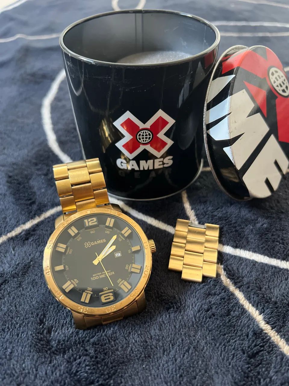 クルミ Relógio X-Games XMGS1022 Dourado Original + Estojo Original