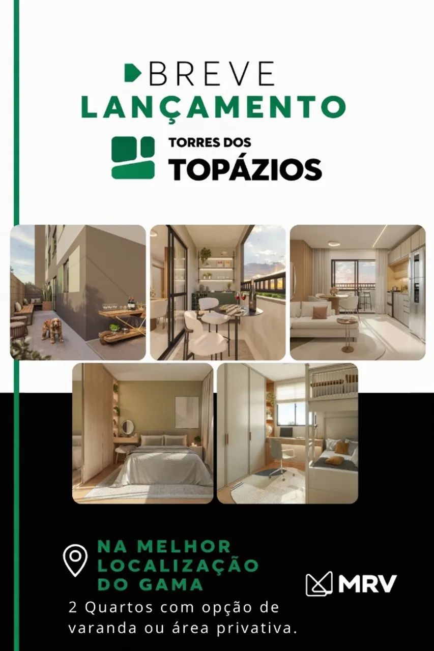 CA- Apartamento de 2 Quartos no Gama com Lazer Completo. 