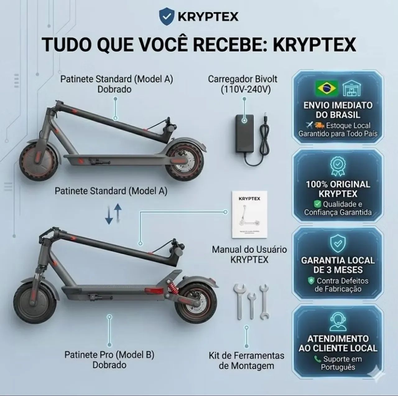 Patinete Elétrico 500w 10? pneu cheio , duplo amortecedor, 35km , App. Bluetooth 