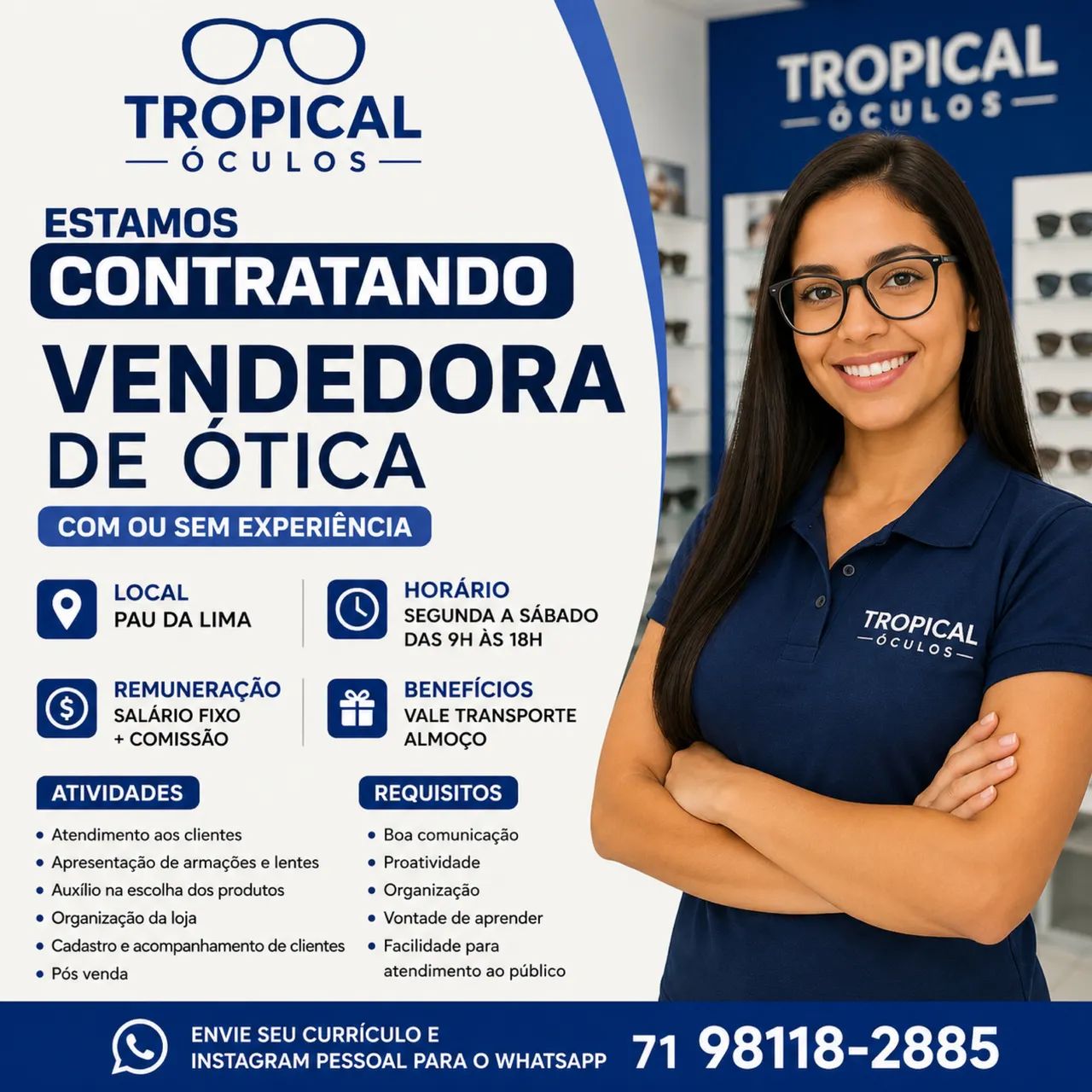 Vendedora ótica - LEIA
