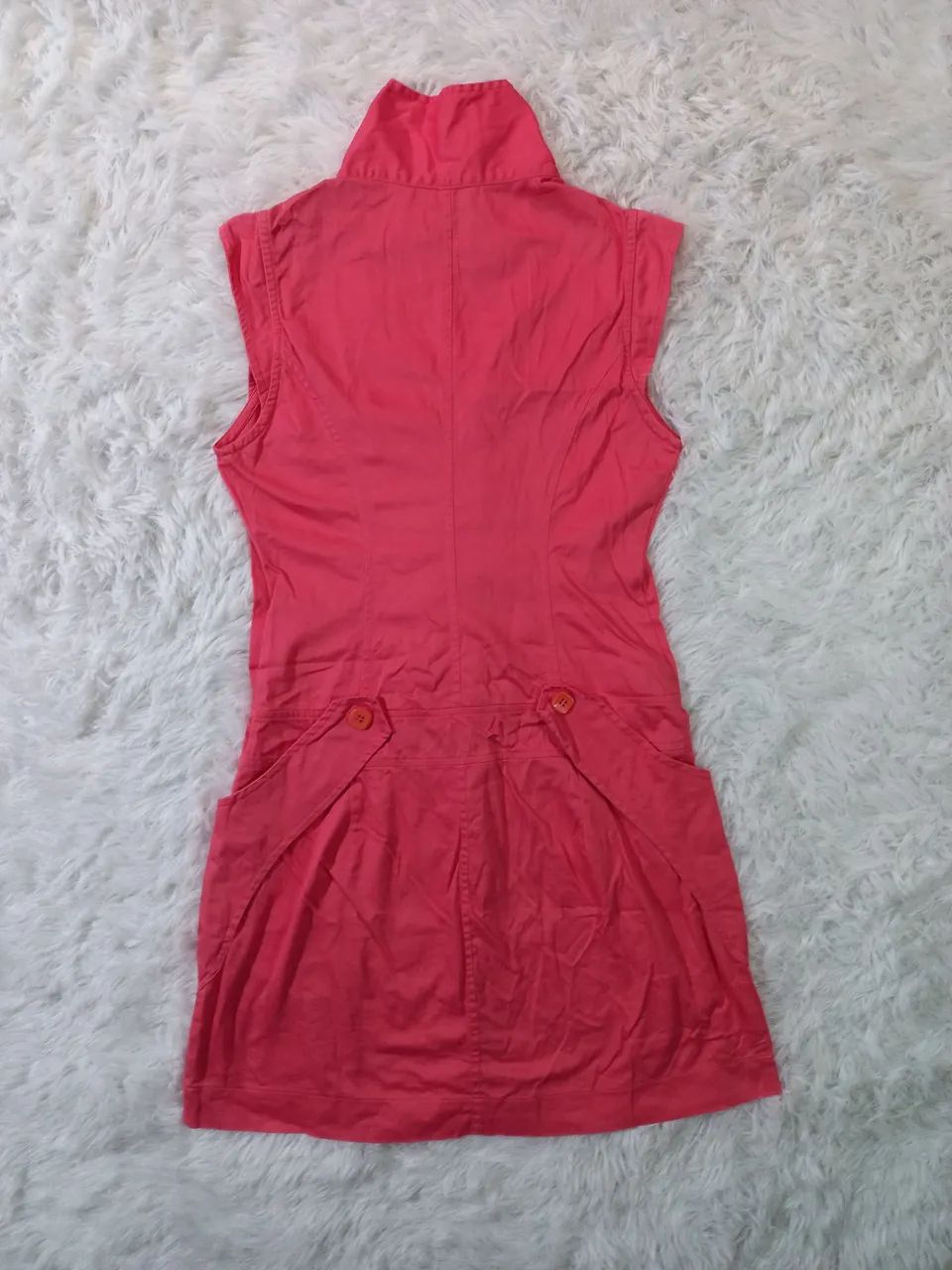 Vestido Rosa com Zíper Frontal - Foto 2