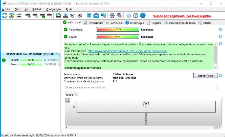 Hd de notebook 500gb usado  - Foto 4