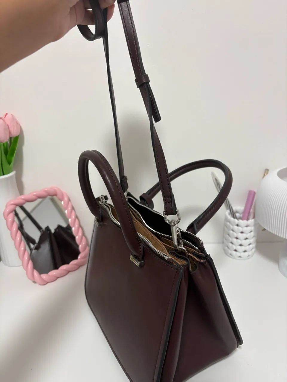 Bolsa Zara vinho - Foto 4