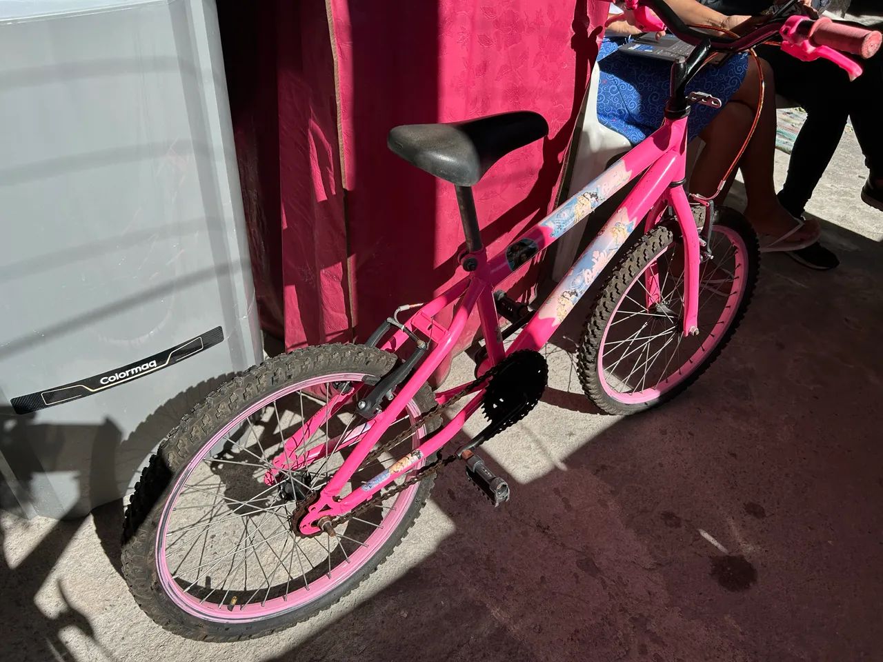 Bicicleta rosa infantil menina usada aro 20  - Foto 5