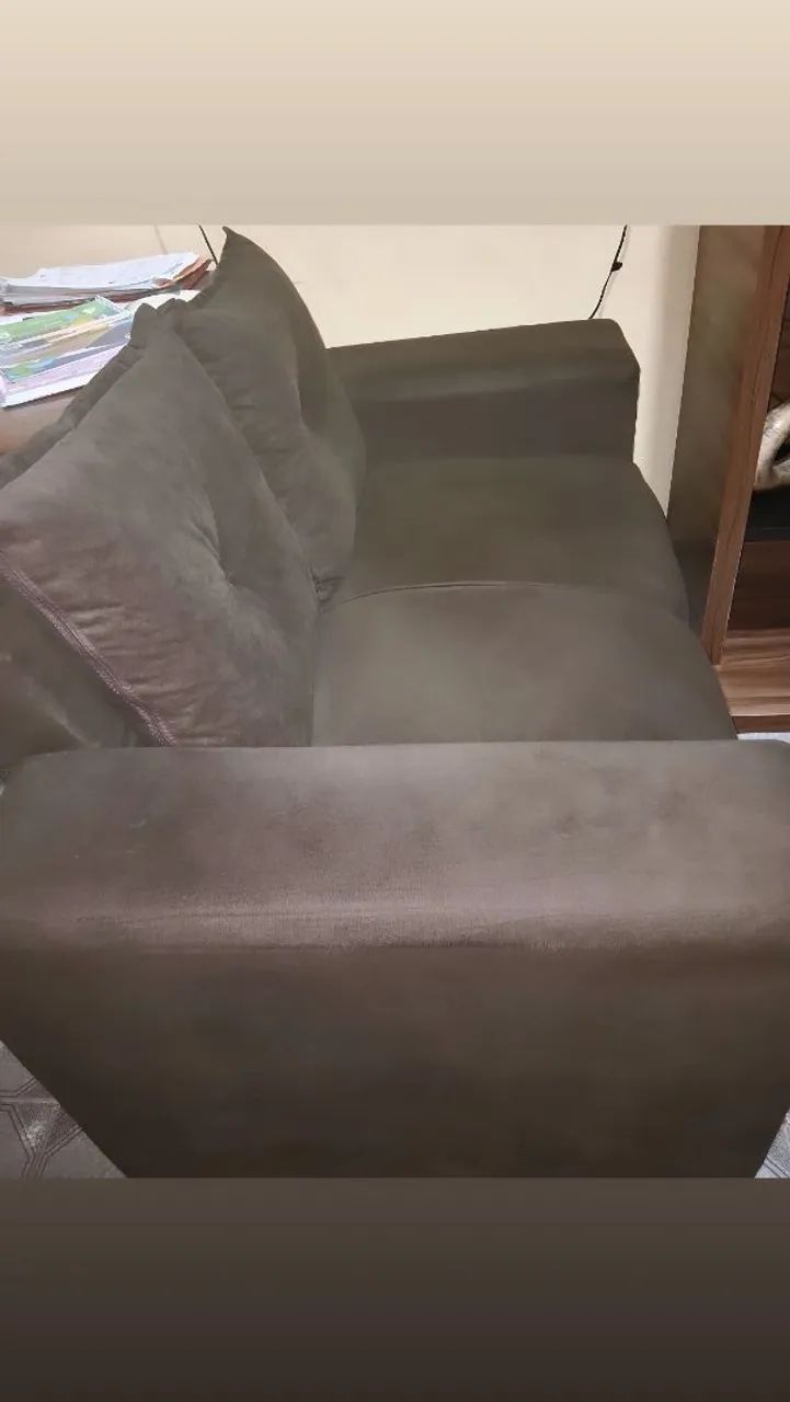 Sofá de 2 e 3 lugares! Marrom.  - Foto 3