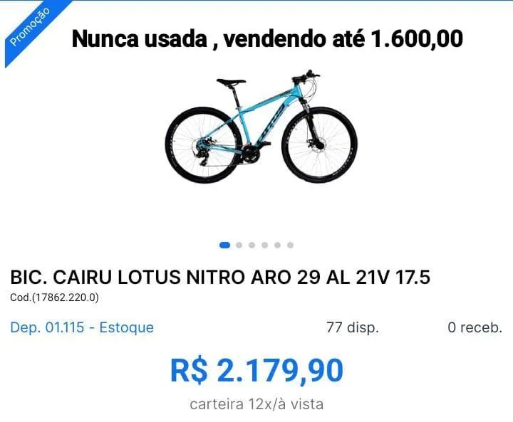 Bicicleta lotus nova 