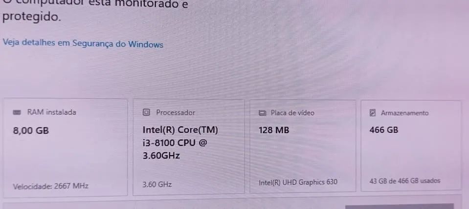 CPU HP i3 ger 8 - Foto 2